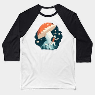 Astronaut with giant mushroom Baseball T-Shirt